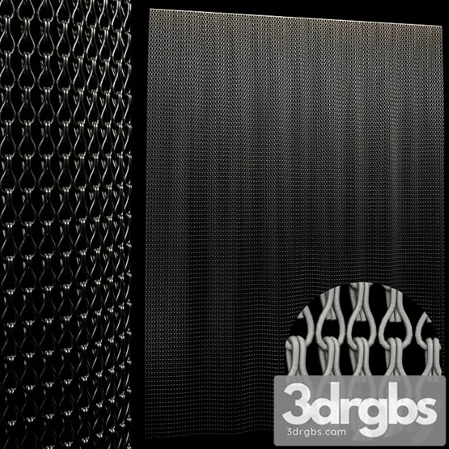 Metal chain curtain 2 3D Model Download