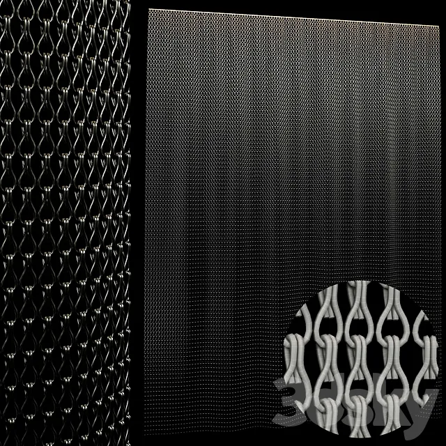 metal chain curtain 2 3D Model metal chain curtain 2 3D Model