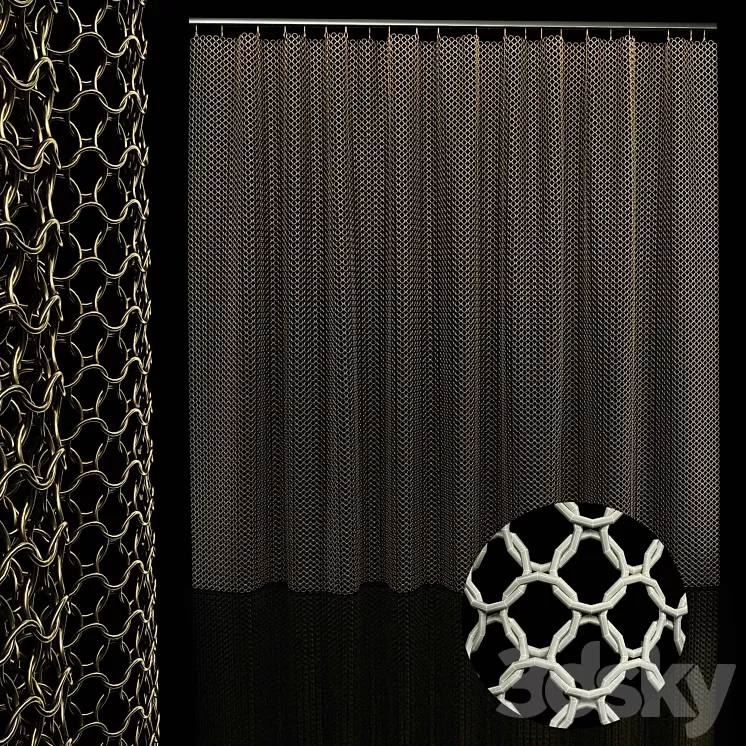 metal chain curtain 3D Model Free Download