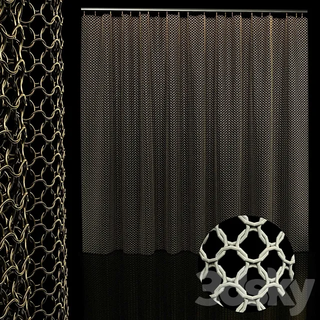 metal chain curtain 3DModel metal chain curtain 3DModel