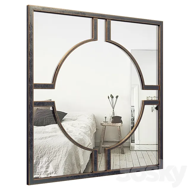 Metal Circle Accent Wall Mirror XPM5627 3D Model Metal Circle Accent Wall Mirror XPM5627 3D Model