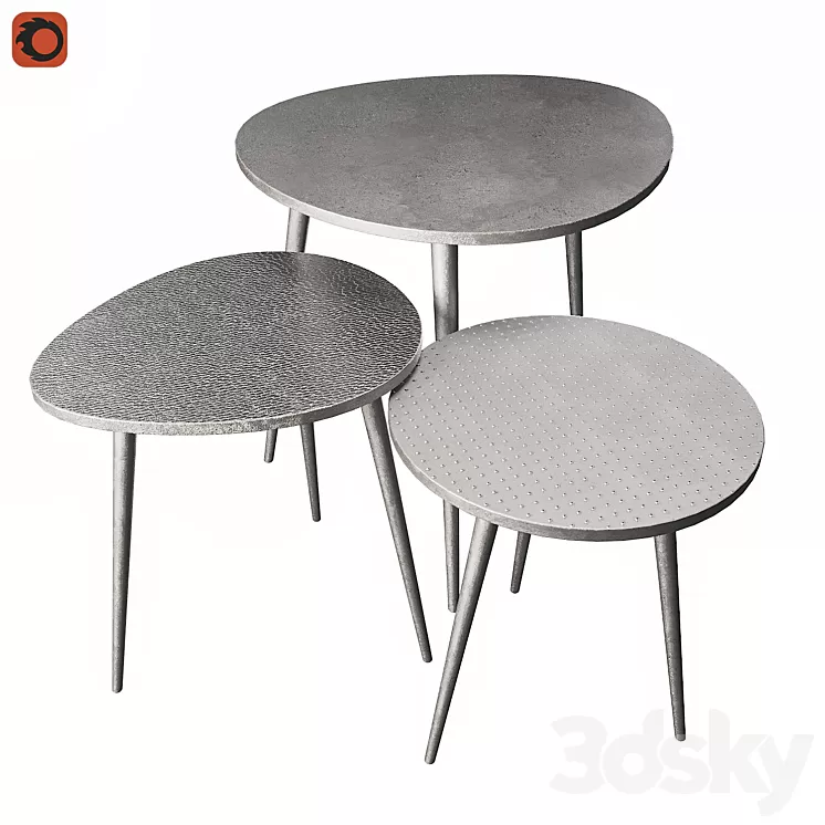 Metal coffee tables Zara Home 3D Model Metal coffee tables Zara Home 3D Model