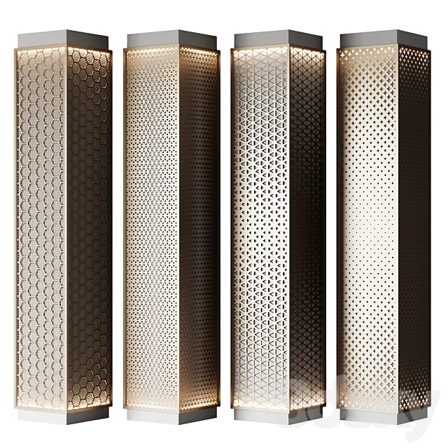 Metal columns with perforation No. 4 3D Model