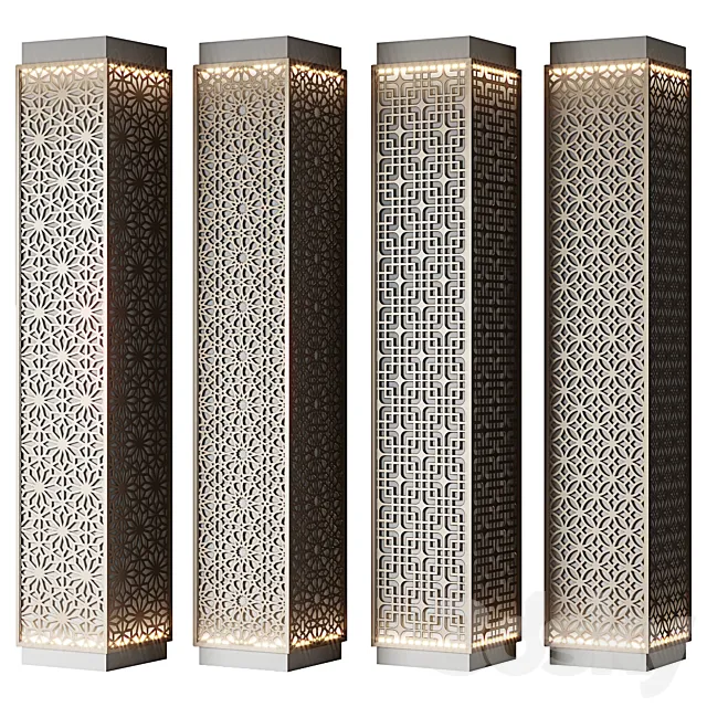 Metal columns with perforation No. 5 3D Model