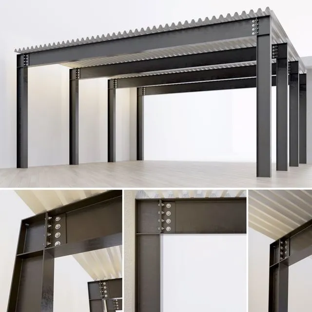 Metal construction. Beam. Column 3D Model