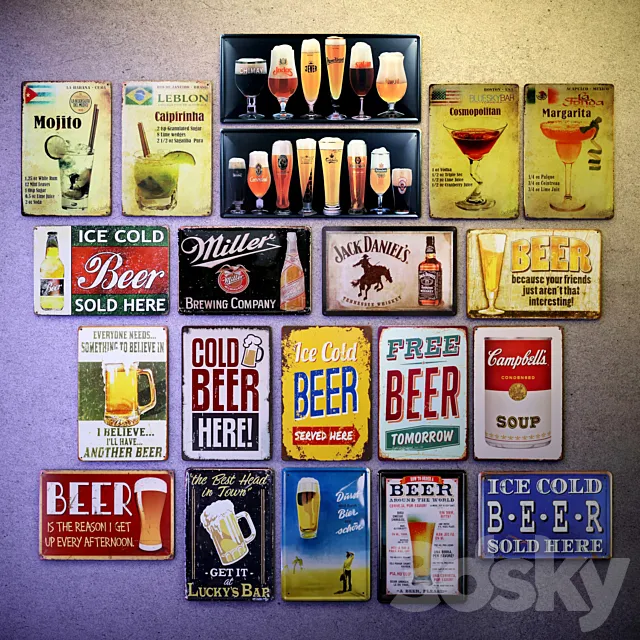 Metal decorative plate – a collection ?2. Alcohol 3DModel