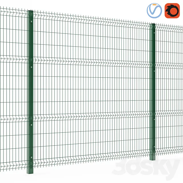 Metal fence 3D 3D Model Metal fence 3D 3D Model