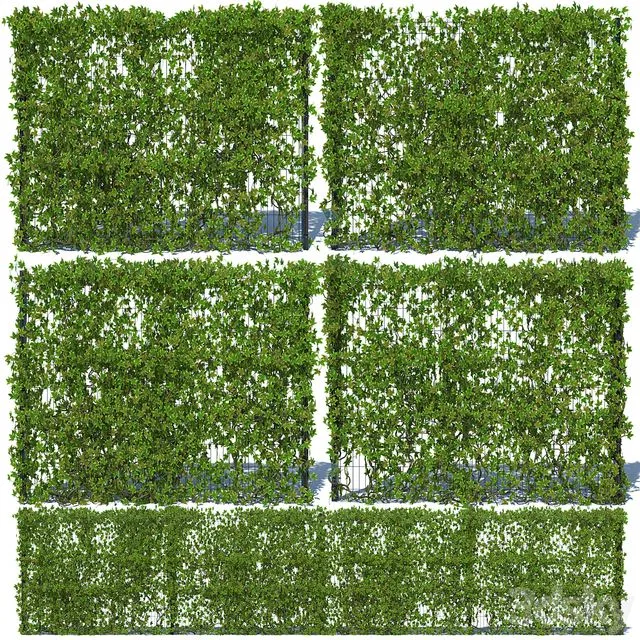 Metal Fence 3D (H-203) with Ivy v3 3D Model Metal Fence 3D (H-203) with Ivy v3 3D Model