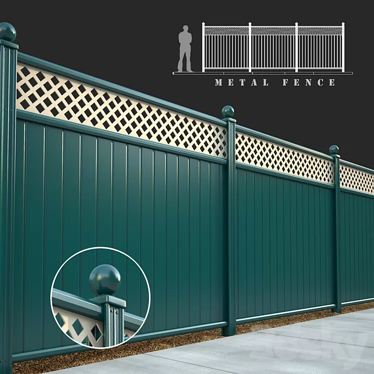 metal fence 3D Model metal fence 3D Model