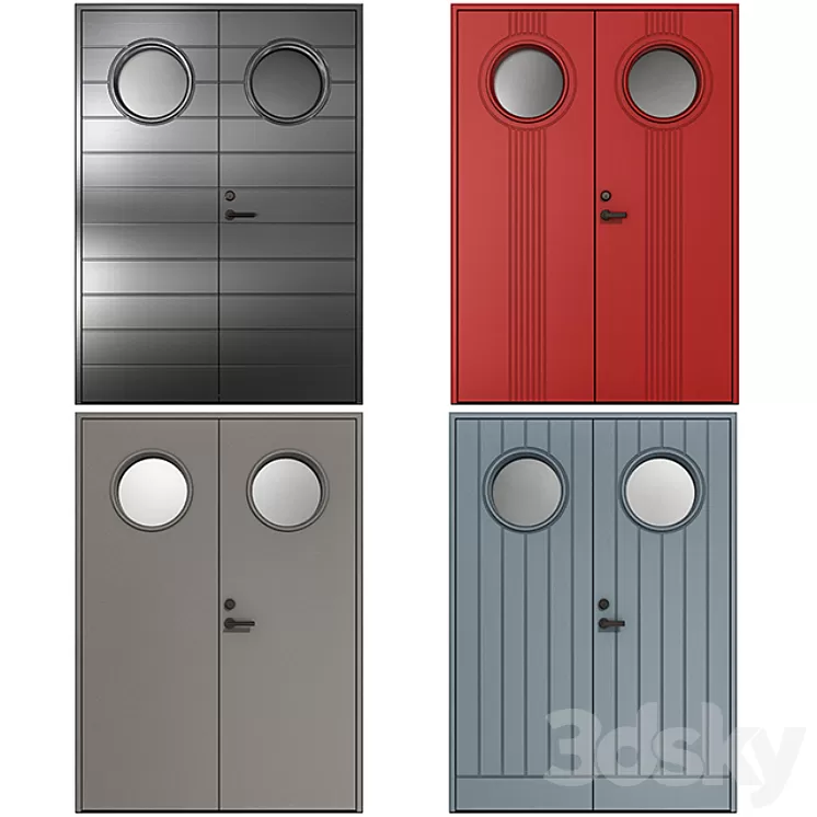 Metal fire doors 3D Model