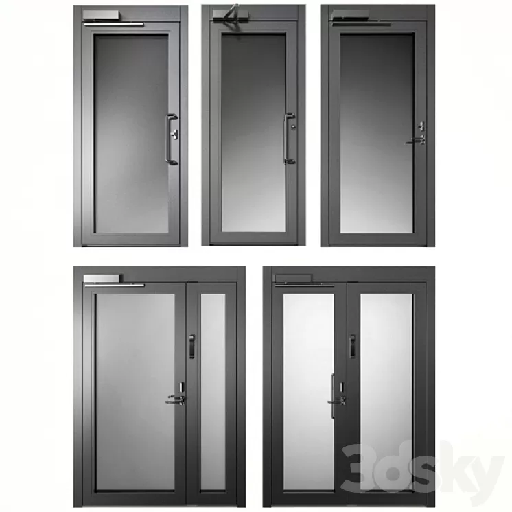 Metal fire doors 3D Model