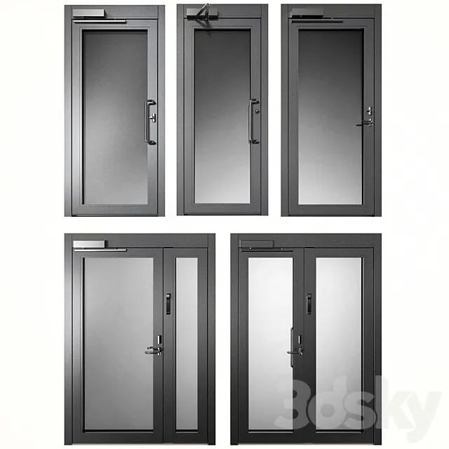 Metal fire doors 3D Model