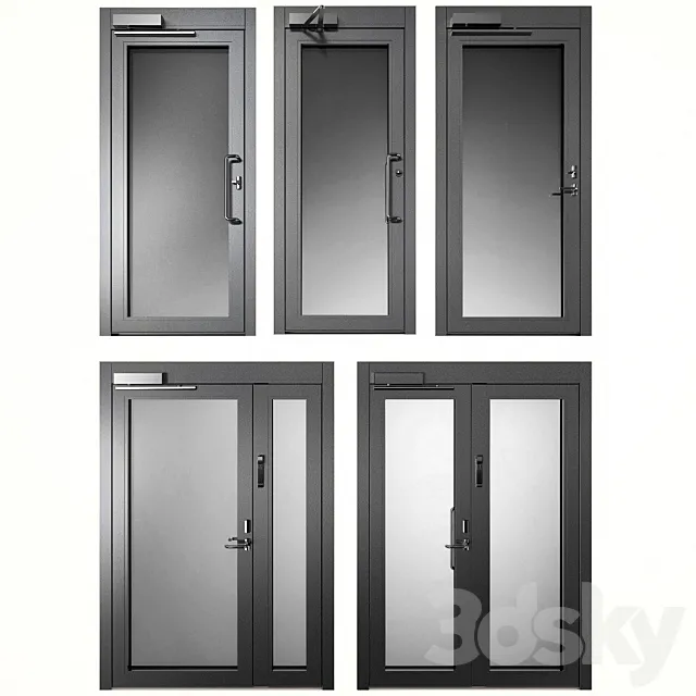 Metal fire doors 3DModel
