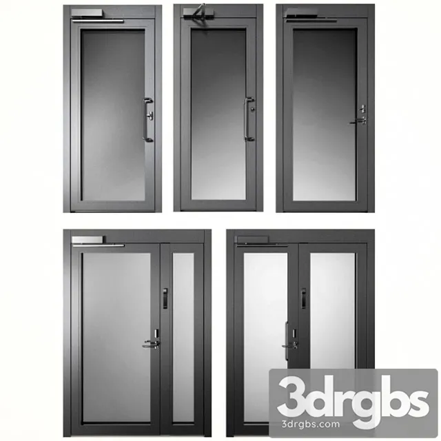 Metal fire doors_1_123 3D Model Download