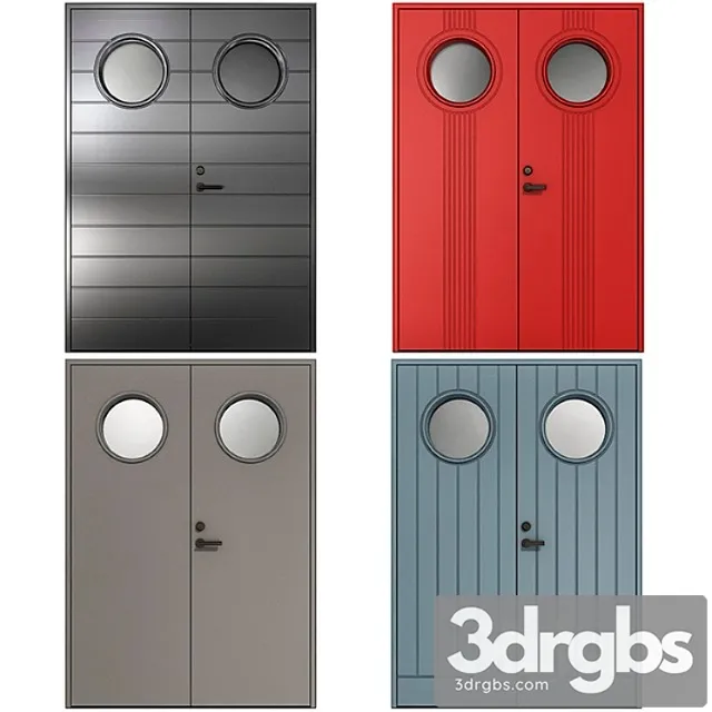 Metal fire doors_22 3D Model Download