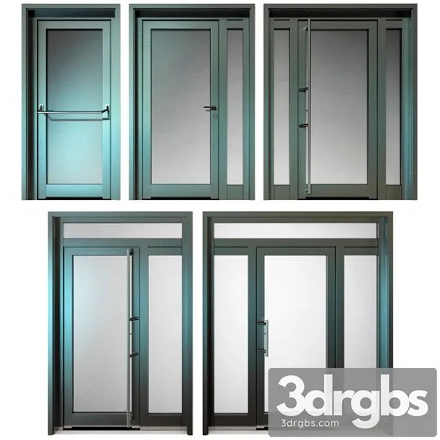 Metal fire doors_3 3D Model Download