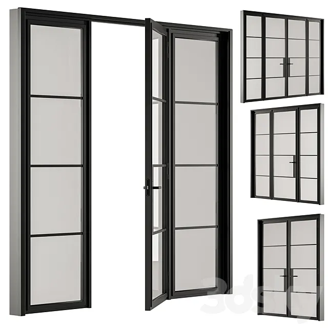 Metal Glass Door – Set 95 3D Model