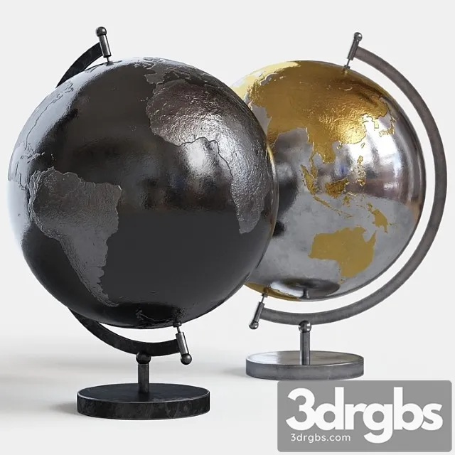 Metal globe 3D Model Download