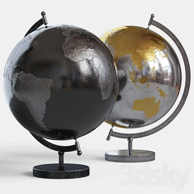 Metal globe 3D Model Metal globe 3D Model