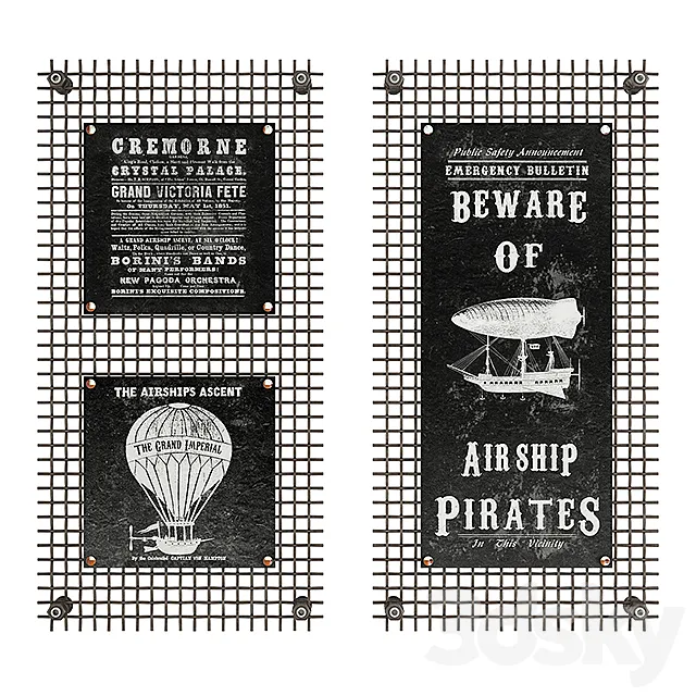 Metal Grid Frame 2 3D Model Metal Grid Frame 2 3D Model