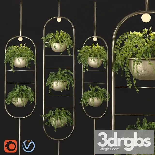 Metal Hanging Lamp Indoor Plant Partition 3D Model Download