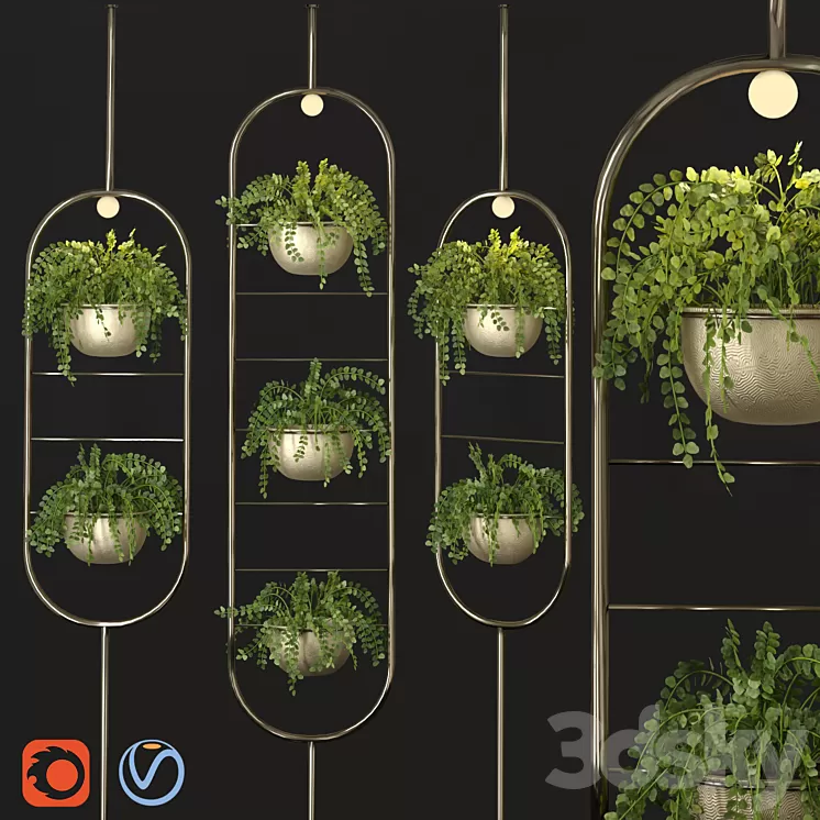 Metal hanging lamp Indoor Plant partition 3D Model Metal hanging lamp Indoor Plant partition 3D Model