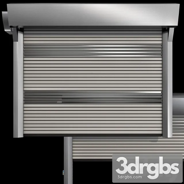 Metal industrial high speed door with horizontal blades 3D Model Download
