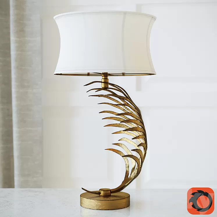 Metal Palm Frond Table Lamps 3D Model Metal Palm Frond Table Lamps 3D Model