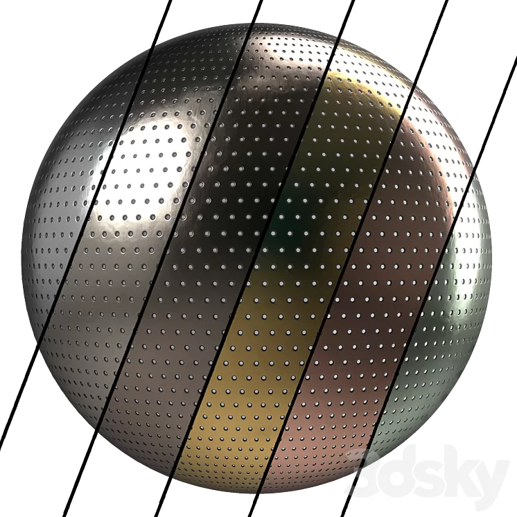 Metal panel Materials 3- perforated Metal panel Pbr 4k Seamless 3D Model Free Download