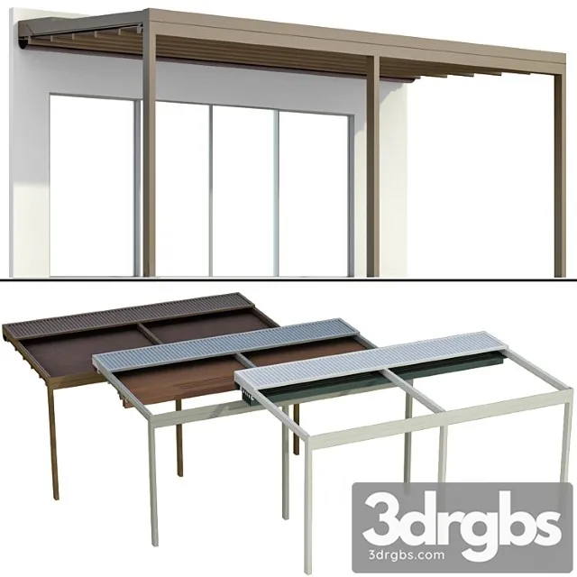 Metal pergola gazebo canopy with awning 3D Model Download