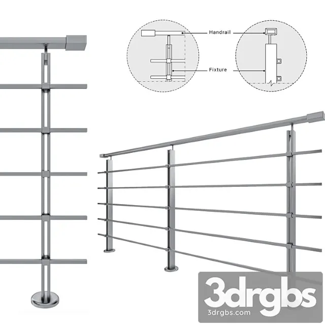 Metal railing 3D Model Download