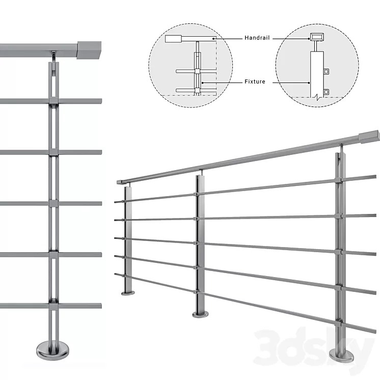 Metal Railing 3D Model Free Download