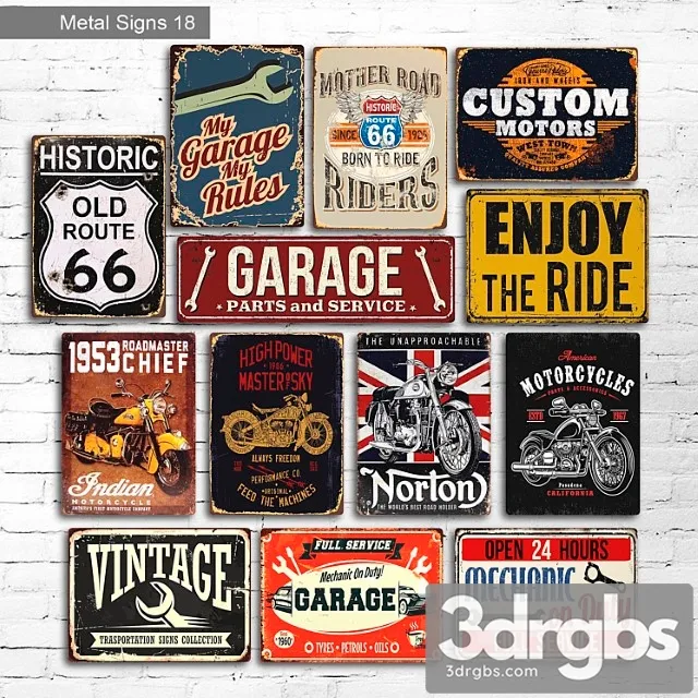 Metal signs 18 3D Model Download