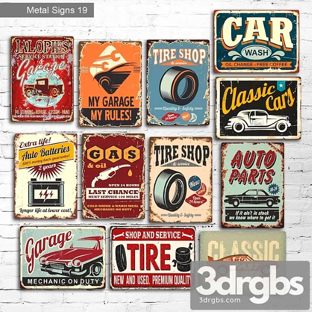 Metal signs 19 3D Model Download