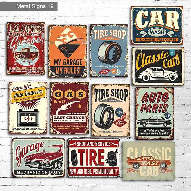 Metal Signs 19 3D Model Metal Signs 19 3D Model