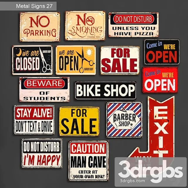 Metal signs 27 3D Model Download