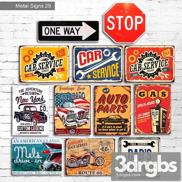 Metal signs 29 3D Model Download