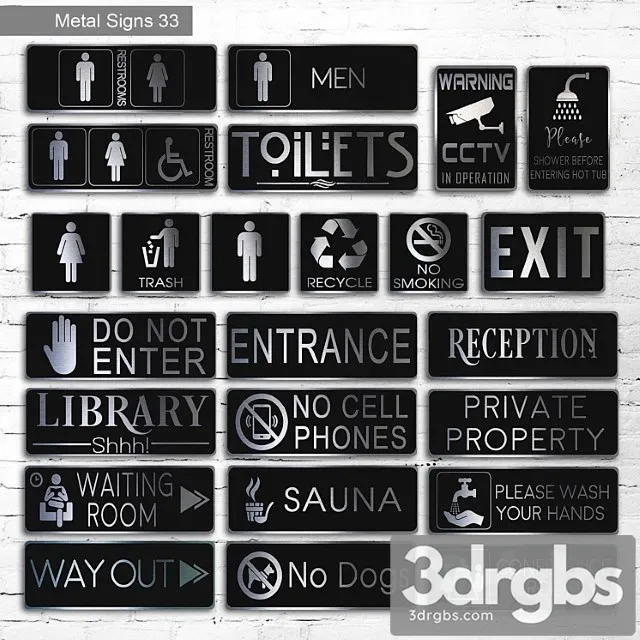 Metal signs 33 3D Model Download