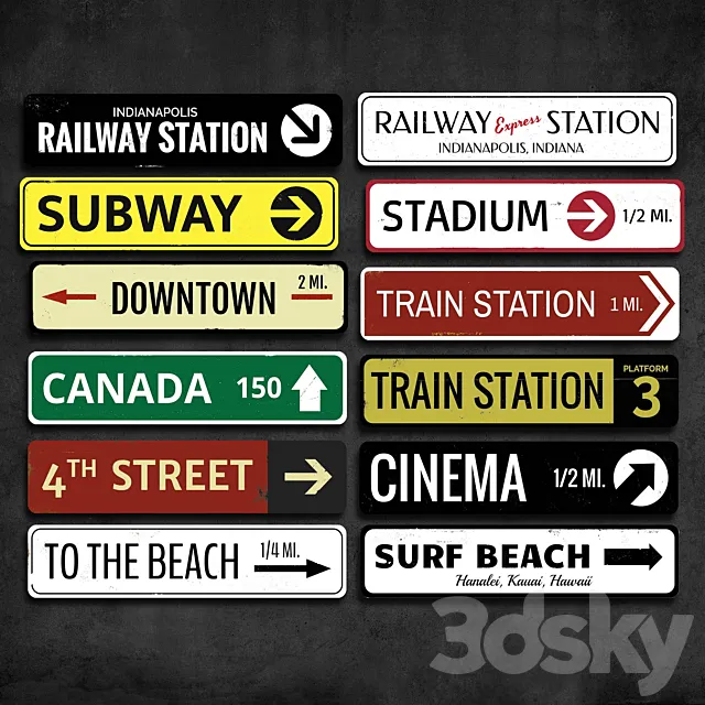 Metal Signs 49 3D Model Metal Signs 49 3D Model