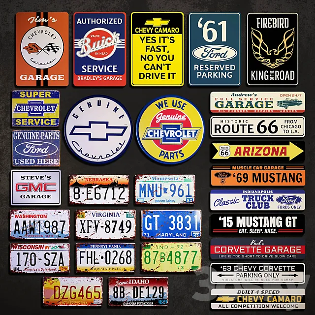 Metal Signs №12. Auto 3D Model Metal Signs №12. Auto 3D Model
