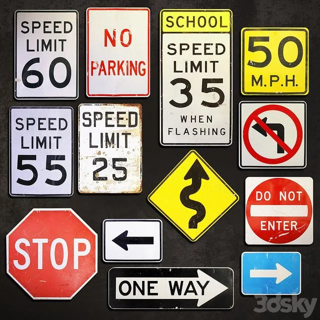 Metal Signs №13 3D Model Metal Signs №13 3D Model