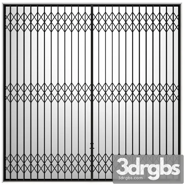Metal sliding louver accordion type screen 3D Model Download