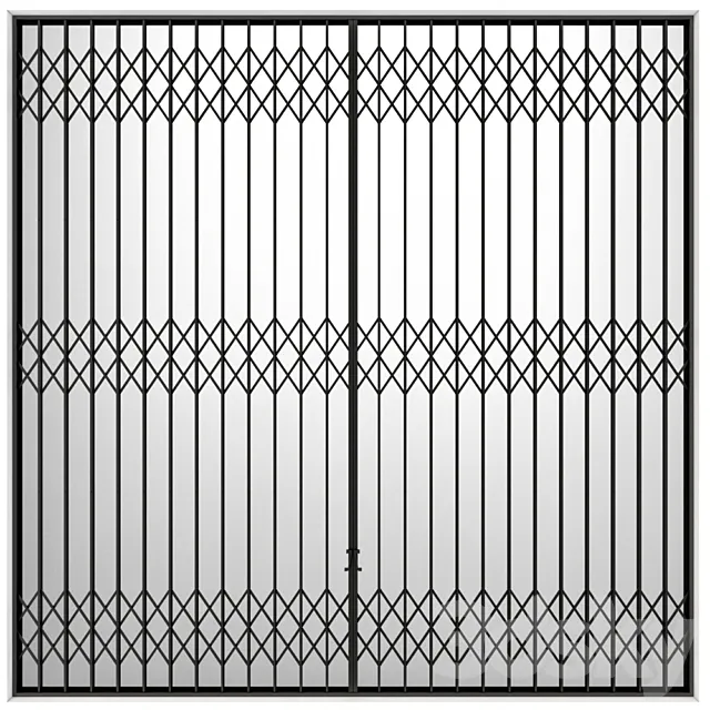 Metal sliding louver accordion type Screen 3DModel