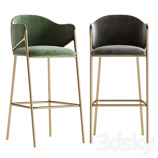 Metal Solid Barstool 3D Model Metal Solid Barstool 3D Model