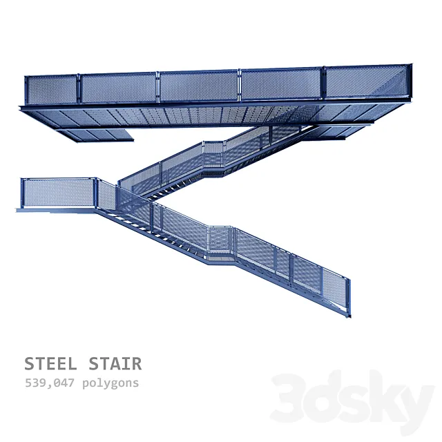Metal staircase 3D Model