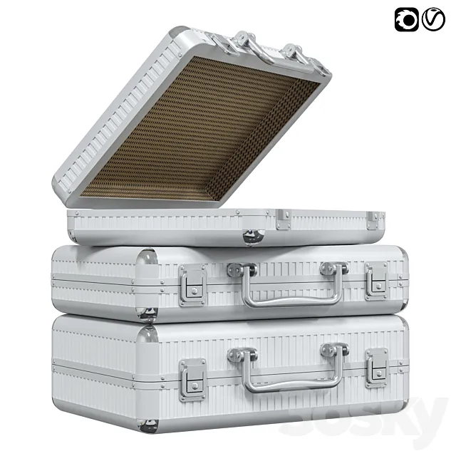 Metal suitcase. set of metal suitcases 3DModel Metal suitcase. set of metal suitcases 3DModel