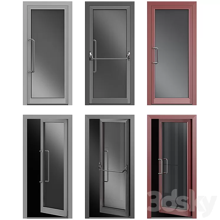 Metal swinging fire doors 3D Model Free Download
