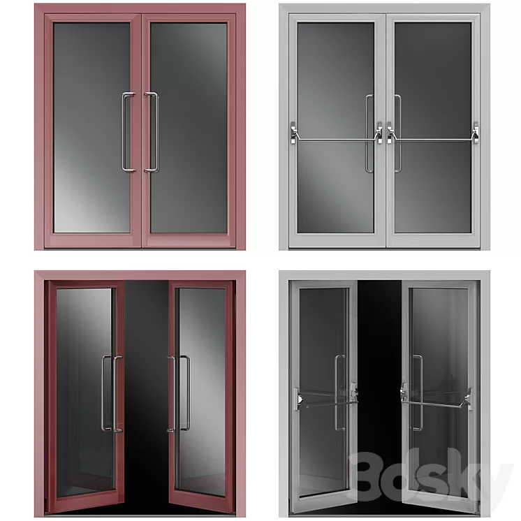 Metal swinging fire doors 3D Model Free Download