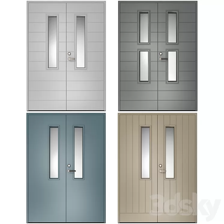 Metal swinging fire doors 3D Model Free Download
