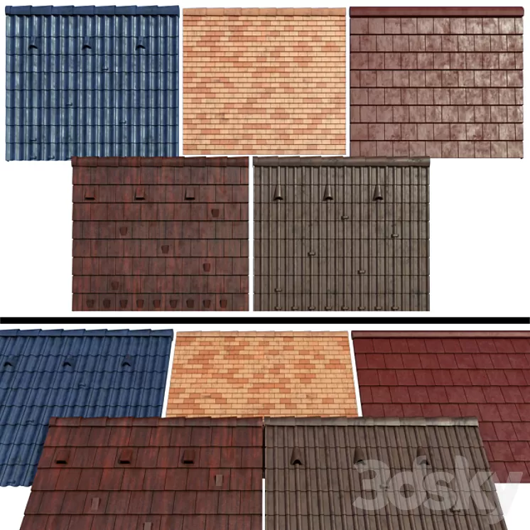 Metal tile and ceramic tile 3D Model Metal tile and ceramic tile 3D Model